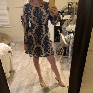 Formal emroidered dress (sheer long sleeve)